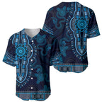 Blue African Dashiki With Australia Aboriginal Art Baseball Jersey
