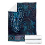Blue African Dashiki With Australia Aboriginal Art Blanket