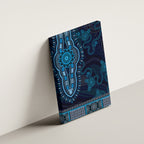 Blue African Dashiki With Australia Aboriginal Art Canvas Wall Art