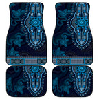 Blue African Dashiki With Australia Aboriginal Art Car Mats