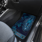 Blue African Dashiki With Australia Aboriginal Art Car Mats