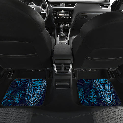 Blue African Dashiki With Australia Aboriginal Art Car Mats