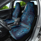 Blue African Dashiki With Australia Aboriginal Art Car Seat Cover