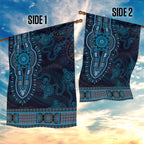 Blue African Dashiki With Australia Aboriginal Art Garden Flag