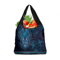Blue African Dashiki With Australia Aboriginal Art Grocery Bag
