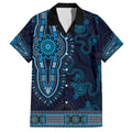 Blue African Dashiki With Australia Aboriginal Art Hawaiian Shirt