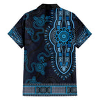 Blue African Dashiki With Australia Aboriginal Art Hawaiian Shirt