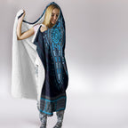 Blue African Dashiki With Australia Aboriginal Art Hooded Blanket
