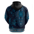 Blue African Dashiki With Australia Aboriginal Art Hoodie