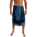 Blue African Dashiki With Australia Aboriginal Art Lavalava