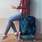 Blue African Dashiki With Australia Aboriginal Art Luggage Cover