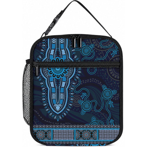 Blue African Dashiki With Australia Aboriginal Art Lunch Bag