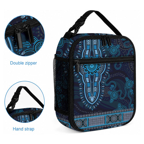 Blue African Dashiki With Australia Aboriginal Art Lunch Bag