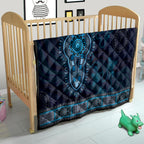 Blue African Dashiki With Australia Aboriginal Art Quilt