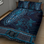 Blue African Dashiki With Australia Aboriginal Art Quilt Bed Set
