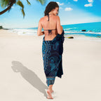 Blue African Dashiki With Australia Aboriginal Art Sarong