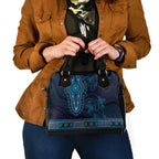Blue African Dashiki With Australia Aboriginal Art Shoulder Handbag