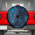 Blue African Dashiki With Australia Aboriginal Art Spare Tire Cover