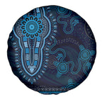 Blue African Dashiki With Australia Aboriginal Art Spare Tire Cover