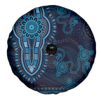 Blue African Dashiki With Australia Aboriginal Art Spare Tire Cover