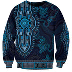 Blue African Dashiki With Australia Aboriginal Art Sweatshirt