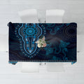 Blue African Dashiki With Australia Aboriginal Art Tablecloth