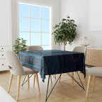 Blue African Dashiki With Australia Aboriginal Art Tablecloth