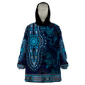 Blue African Dashiki With Australia Aboriginal Art Wearable Blanket Hoodie