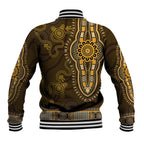Gold African Dashiki With Australia Aboriginal Art Baseball Jacket