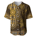 Gold African Dashiki With Australia Aboriginal Art Baseball Jersey