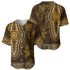 Gold African Dashiki With Australia Aboriginal Art Baseball Jersey