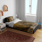 Gold African Dashiki With Australia Aboriginal Art Bedding Set