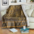 Gold African Dashiki With Australia Aboriginal Art Blanket