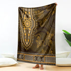 Gold African Dashiki With Australia Aboriginal Art Blanket