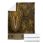 Gold African Dashiki With Australia Aboriginal Art Blanket