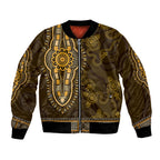 Gold African Dashiki With Australia Aboriginal Art Bomber Jacket