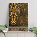 Gold African Dashiki With Australia Aboriginal Art Canvas Wall Art