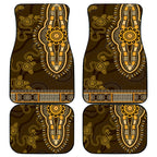 Gold African Dashiki With Australia Aboriginal Art Car Mats