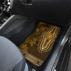Gold African Dashiki With Australia Aboriginal Art Car Mats