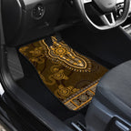 Gold African Dashiki With Australia Aboriginal Art Car Mats