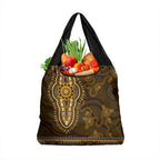 Gold African Dashiki With Australia Aboriginal Art Grocery Bag