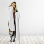 Gold African Dashiki With Australia Aboriginal Art Hooded Blanket