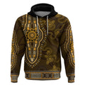 Gold African Dashiki With Australia Aboriginal Art Hoodie