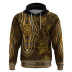 Gold African Dashiki With Australia Aboriginal Art Hoodie