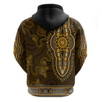 Gold African Dashiki With Australia Aboriginal Art Hoodie