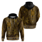 Gold African Dashiki With Australia Aboriginal Art Hoodie