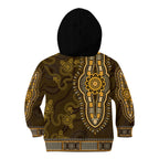 Gold African Dashiki With Australia Aboriginal Art Kid Hoodie