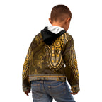 Gold African Dashiki With Australia Aboriginal Art Kid Hoodie