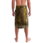 Gold African Dashiki With Australia Aboriginal Art Lavalava