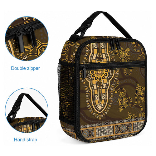 Gold African Dashiki With Australia Aboriginal Art Lunch Bag